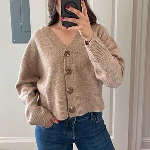 ASOS Tan Knit Cardigan Sweater